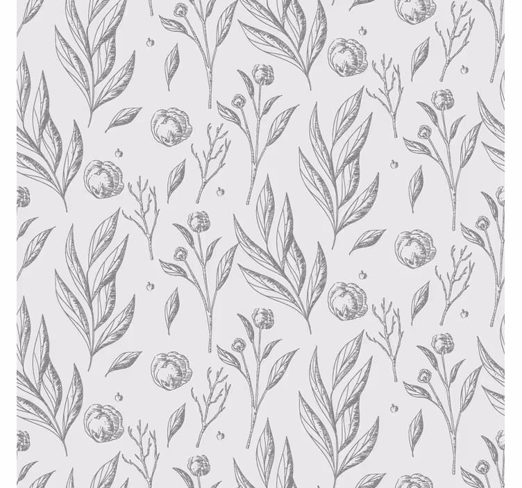 Gray floral pattern scandinavian blind - TenStickers
