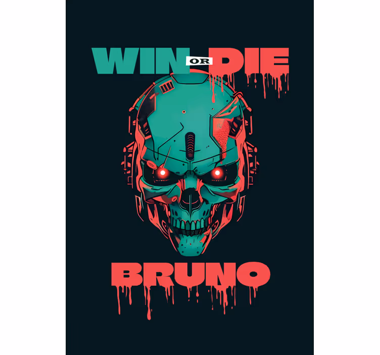 Cyber skull with name geek roller blind - TenStickers
