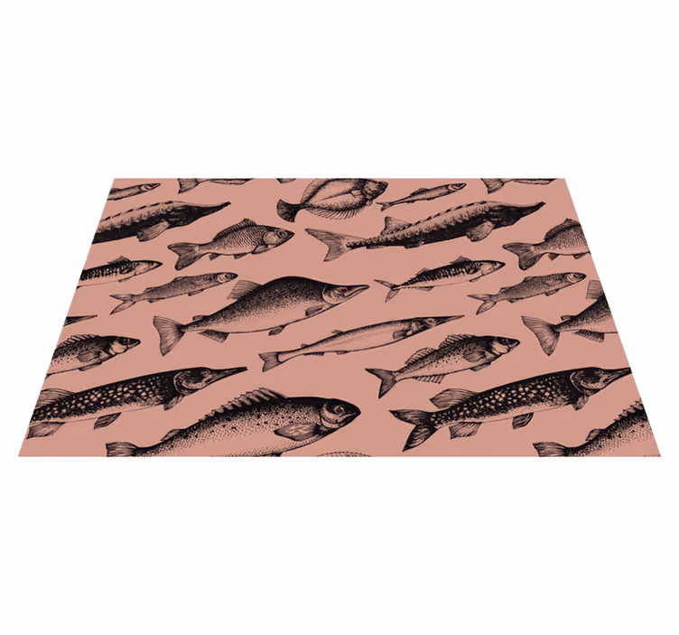 Original placemat fish design artwork - TenStickers