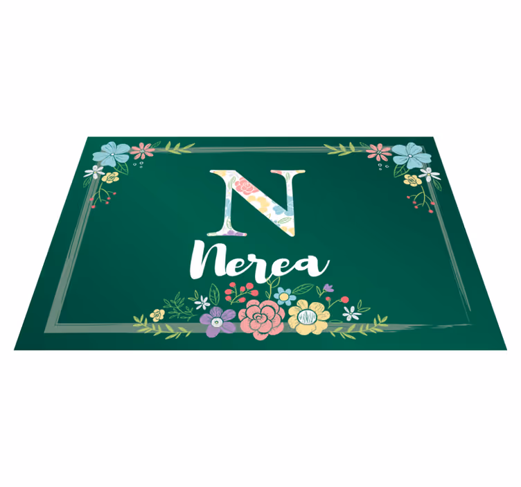 Personalised placemat floral initial design - TenStickers