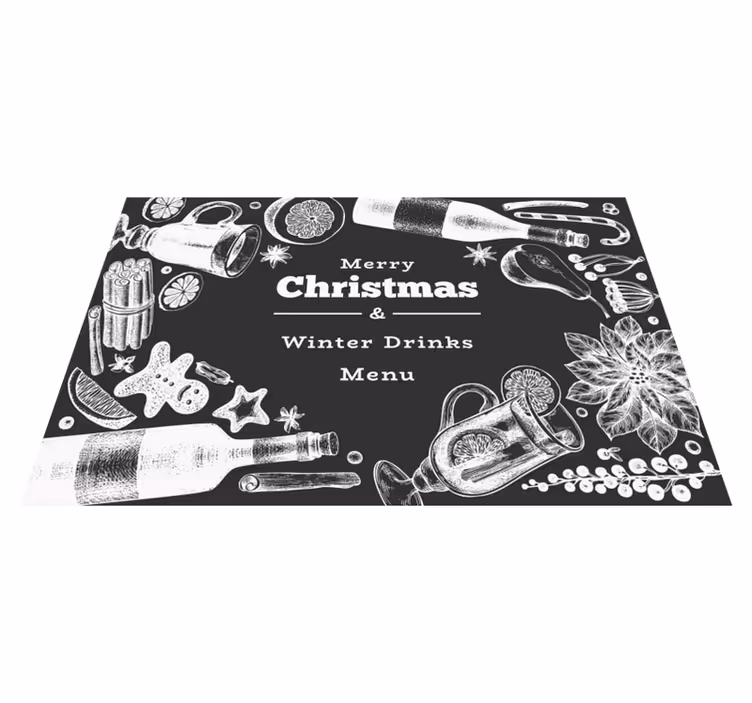 Christmas placemat with festive drink menu - TenStickers