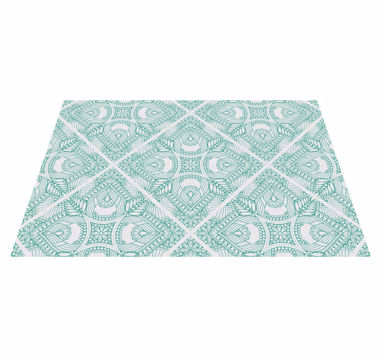 Ornamental draw tile paisley placemats - TenStickers