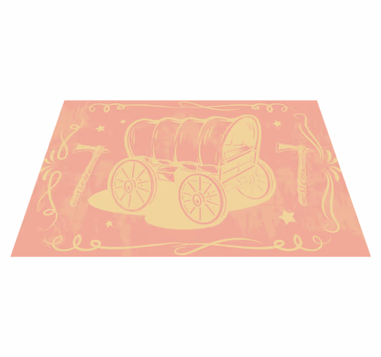 Original placemat vintage wagon illustration - TenStickers