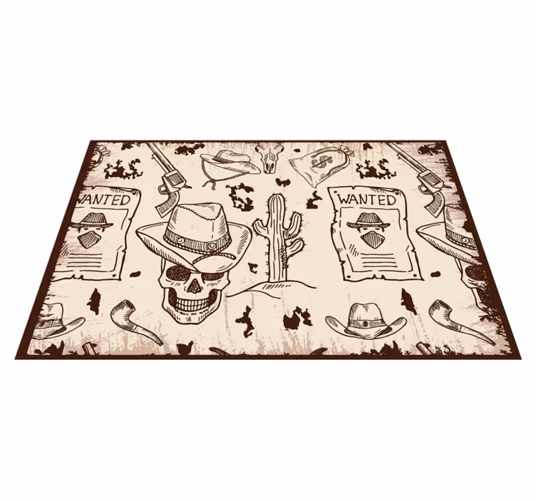 Original placemat skull and cowboy designs - TenStickers
