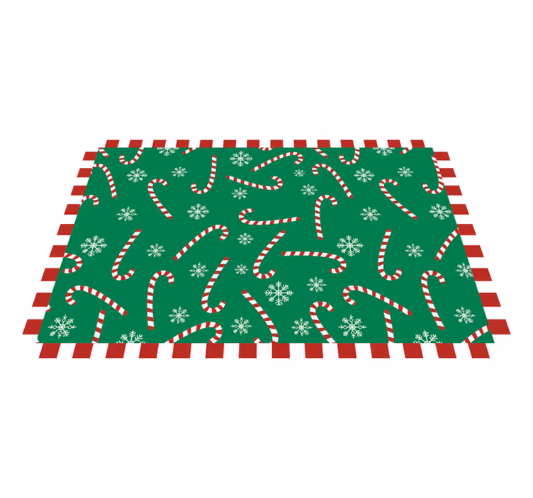 Green Candy Cane Christmas placemats - TenStickers