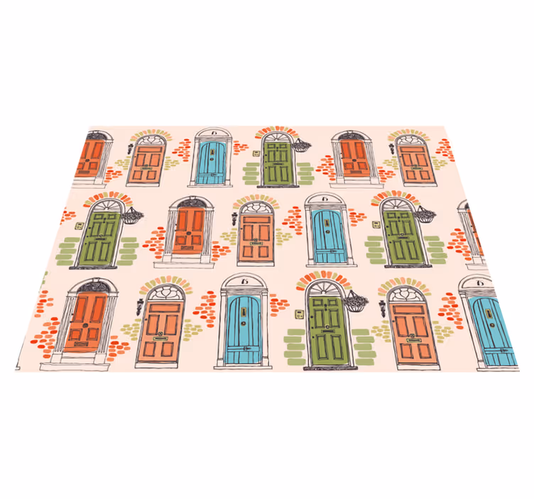 Original placemat colorful door designs - TenStickers