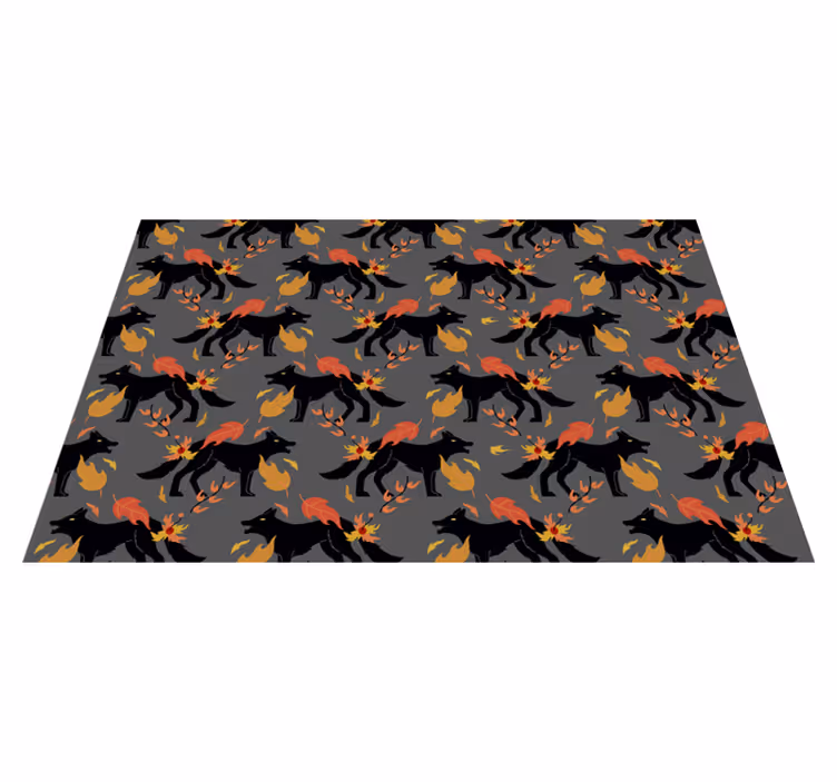 Halloween placemat foxes with flames - TenStickers