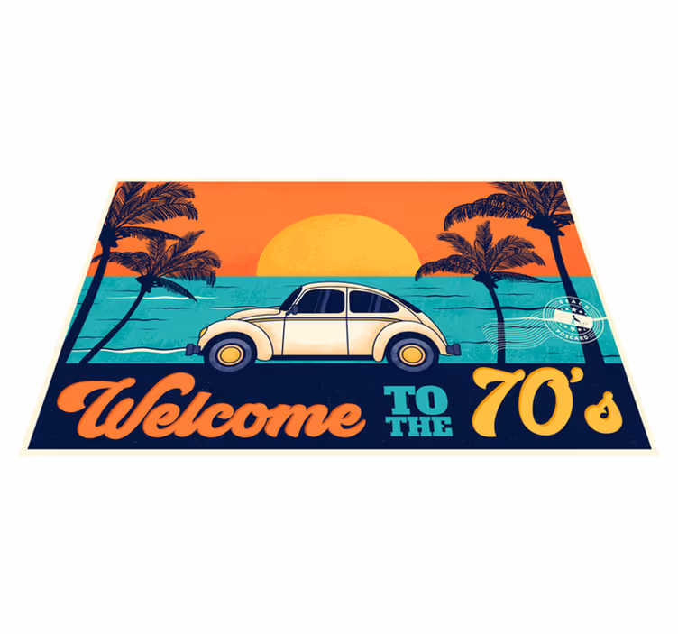 Elegant placemat retro 70s beach vibe - TenStickers