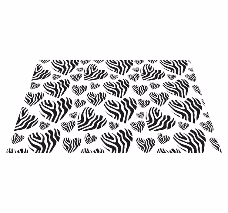 Animal print heart zebra placemats - TenStickers