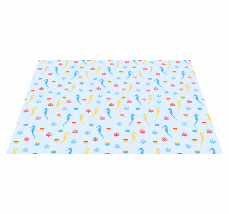 Sea horse and coral blue placemats - TenStickers