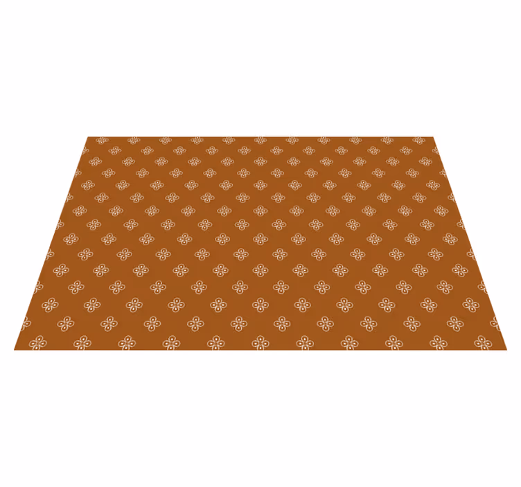 White flower patterns on brown modern placemats - TenStickers