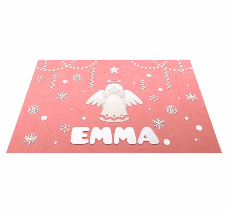 Christmas placemat with angel holiday design - TenStickers