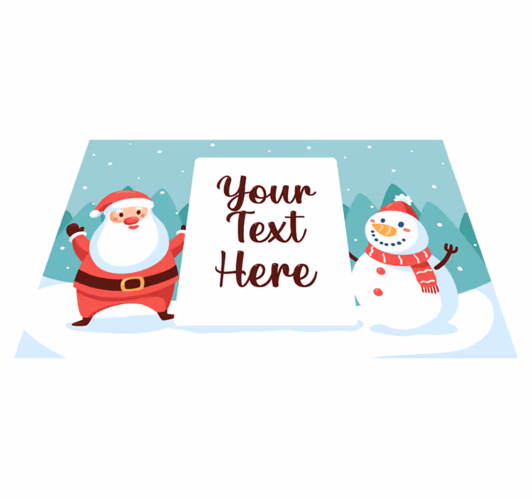 Christmas placemat featuring santa claus and snowman - TenStickers