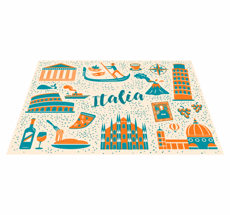 Original placemat culinary italy scene - TenStickers