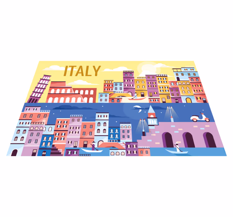 Skyline of Italy restaurant placemats - TenStickers