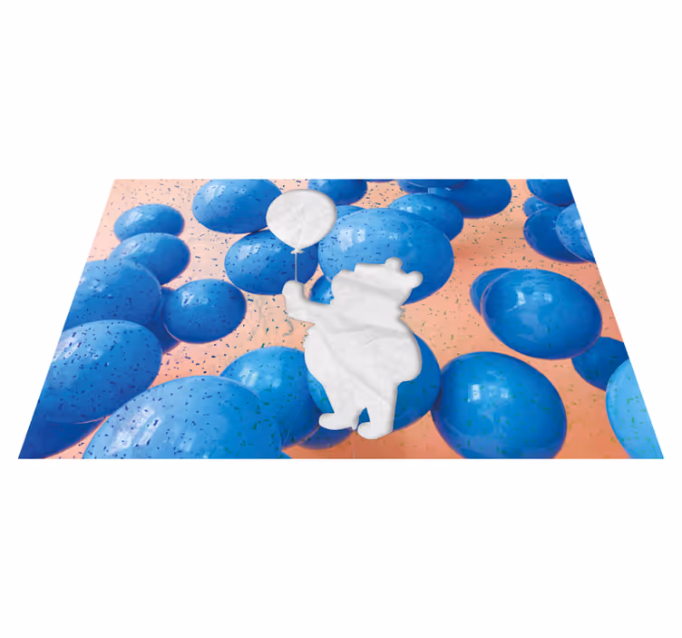 Children placemat bear with balloon - TenStickers