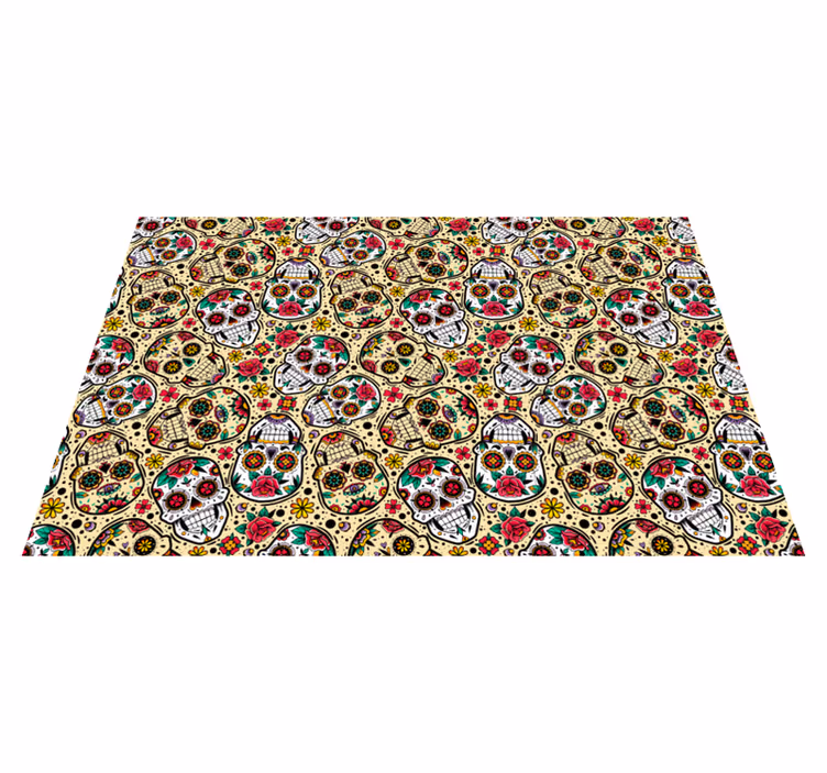Halloween placemat colorful skull design - TenStickers