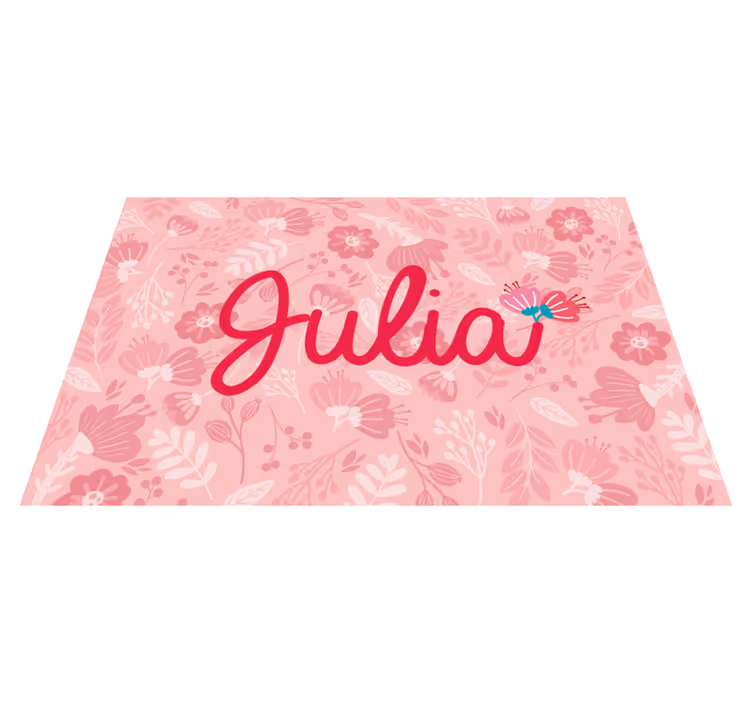 Personalisable placemat floral personalized design - TenStickers