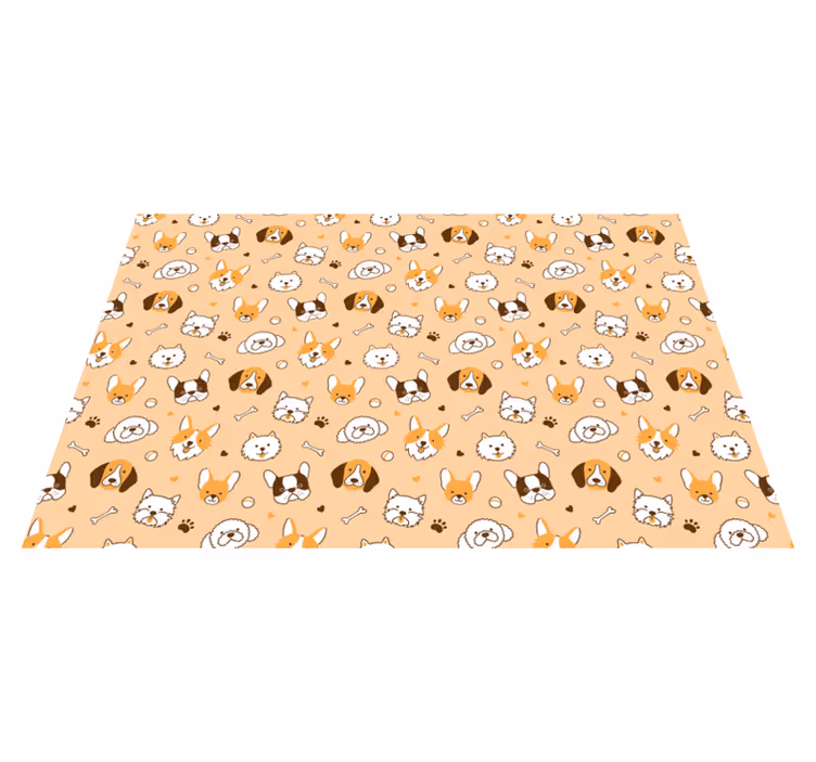 Children placemat with adorable animal faces - TenStickers
