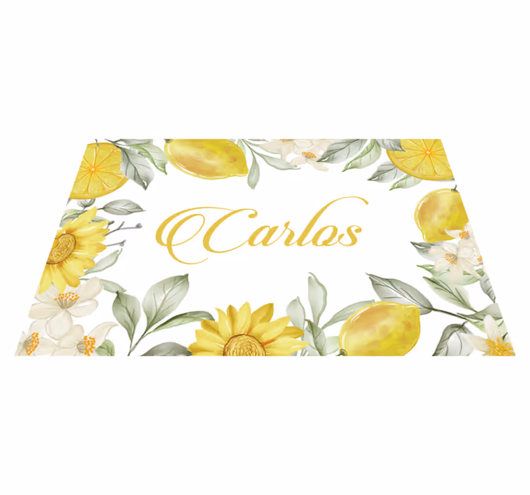 Personalisable placemat lemon floral design - TenStickers