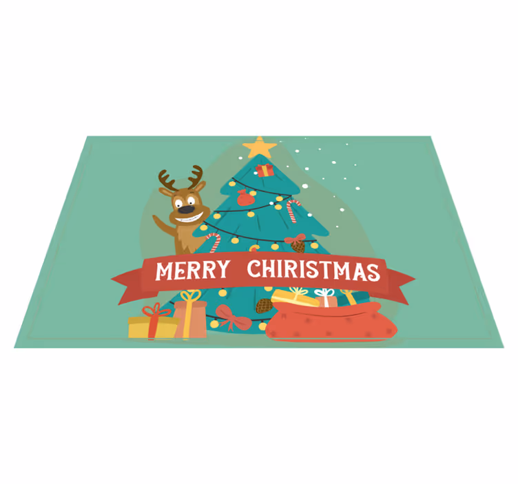 Xmas tree and reindeer Christmas placemats - TenStickers