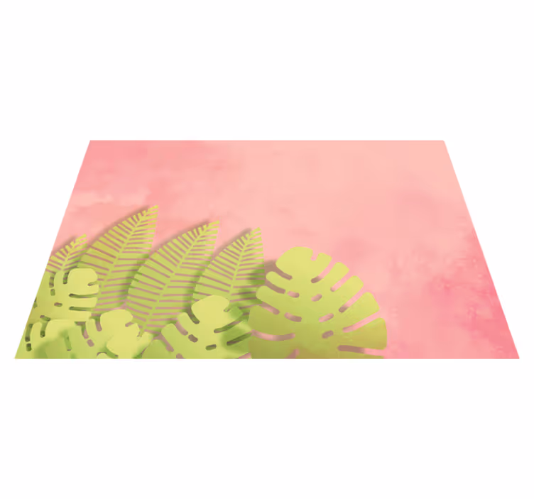Pink background monstera Vinyl placemats - TenStickers