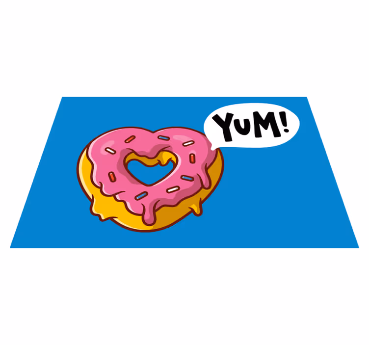 Cute love donut with love message home placemat - TenStickers