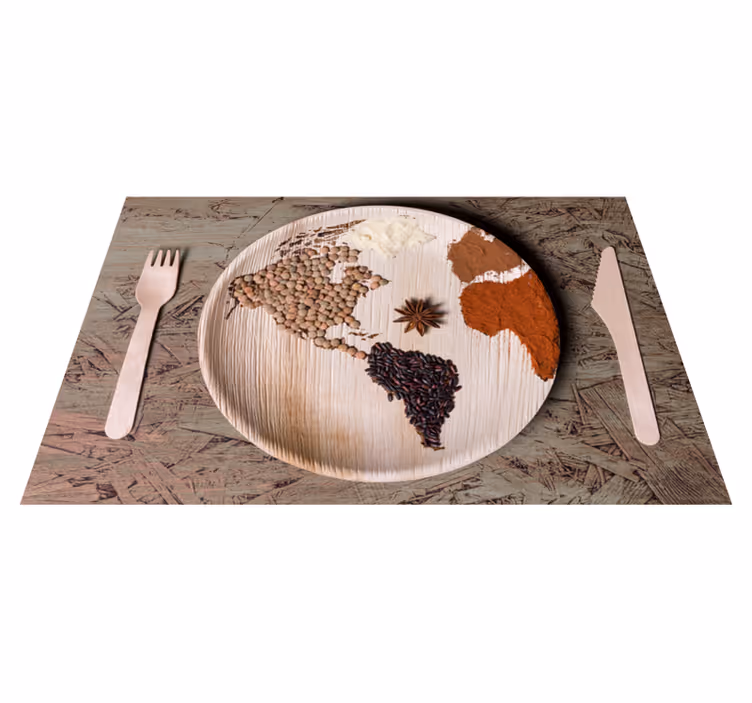 World map plate and cutlery Vinyl placemats - TenStickers