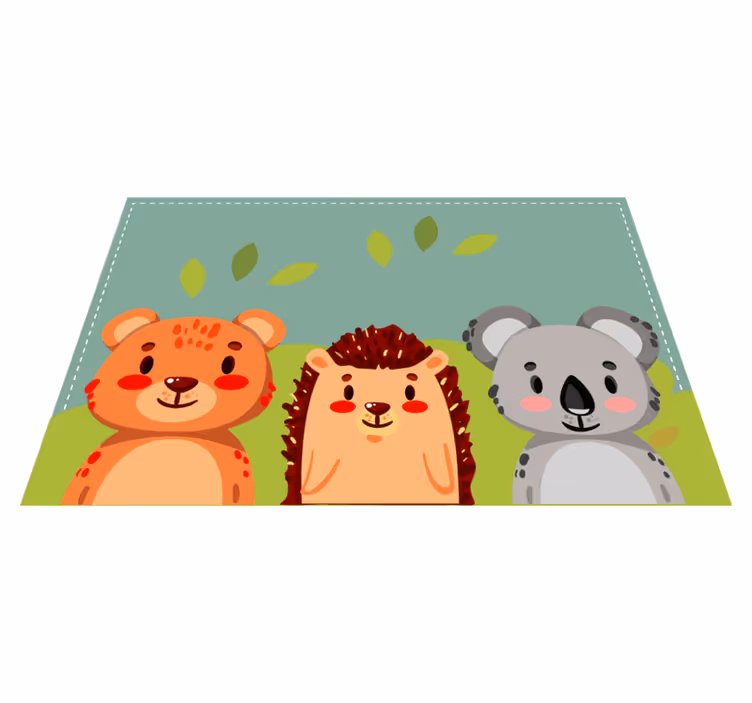 Flat wild animal collection children placemats - TenStickers