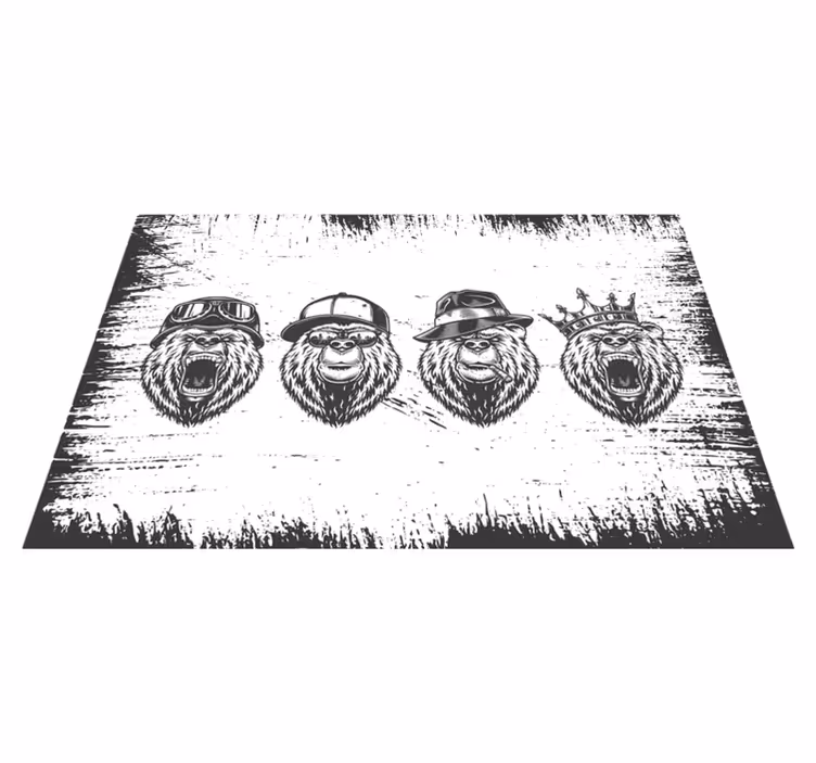 Original placemat stylish bear portraits - TenStickers