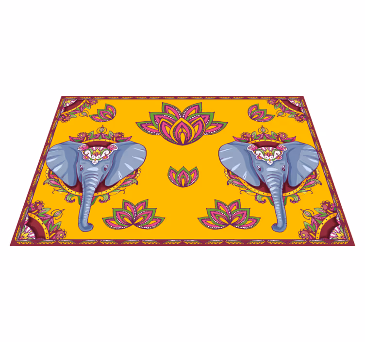 Original placemat elephant floral design - TenStickers