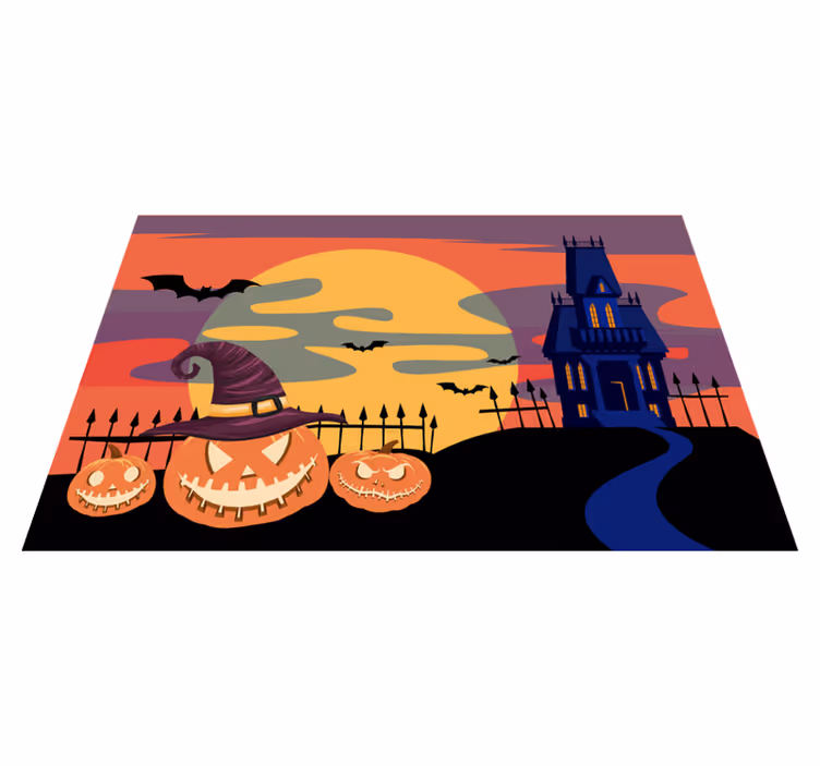 Trick or treat red Halloween night placemats - TenStickers