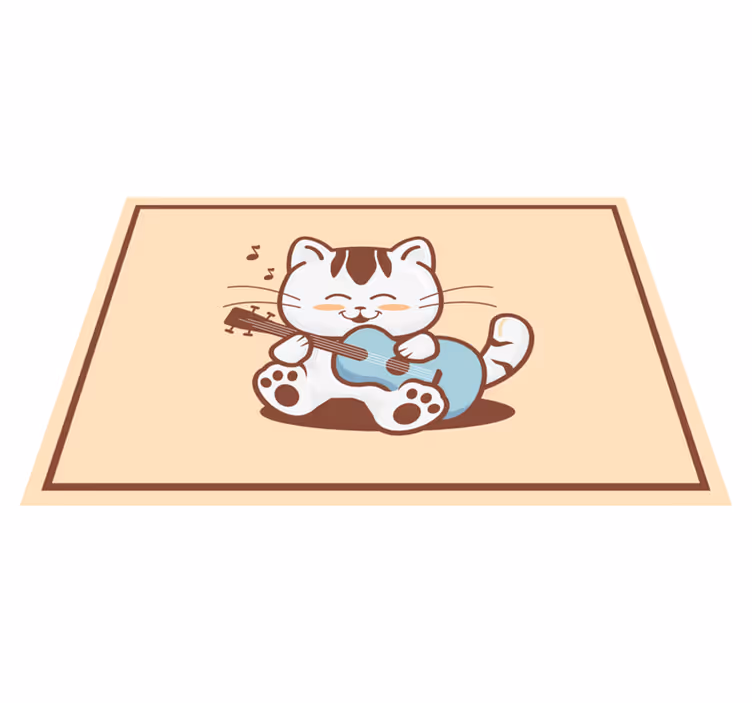 Musician cat cartoon modern placemats - TenStickers