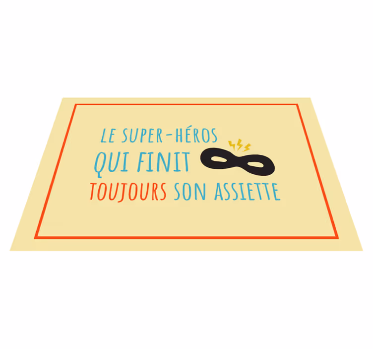 Children placemat superhero plate inspiration - TenStickers