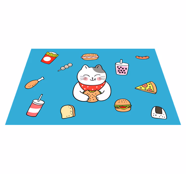 Children placemat cute cat dining delight - TenStickers