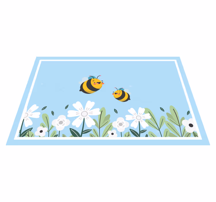 Cheerful bees flying children placemat - TenStickers