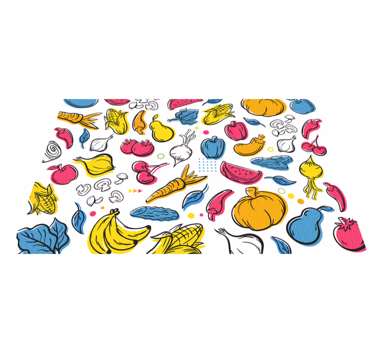 Original placemat with vibrant vegetable designs - TenStickers