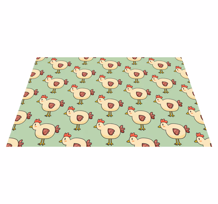 Children placemat charming chicken repeats - TenStickers