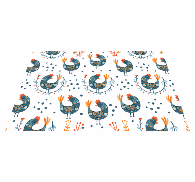 Original placemat colorful rooster design - TenStickers