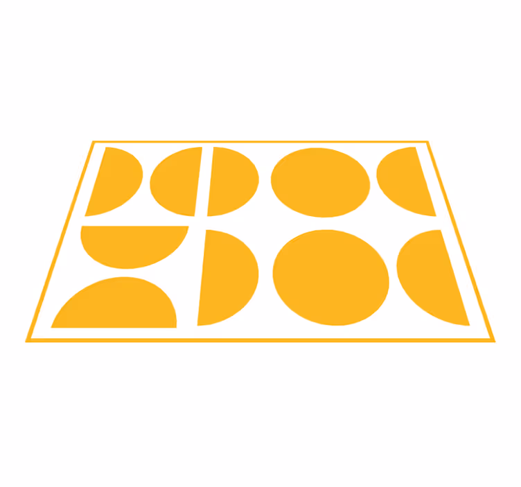 Yellow half circles original placemats - TenStickers