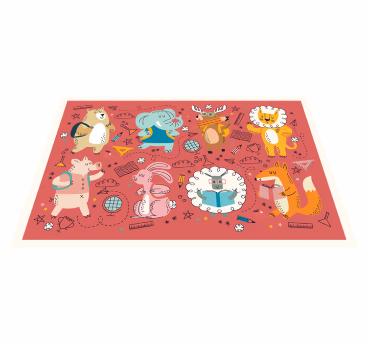 Children placemat colorful animal friends - TenStickers