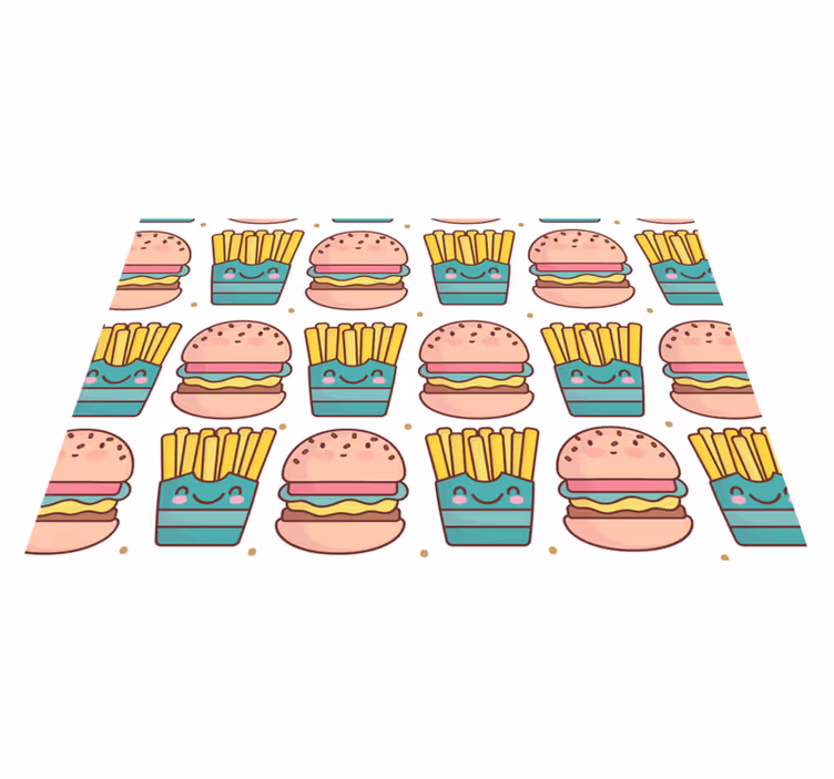 Children placemat with joyful burger design - TenStickers