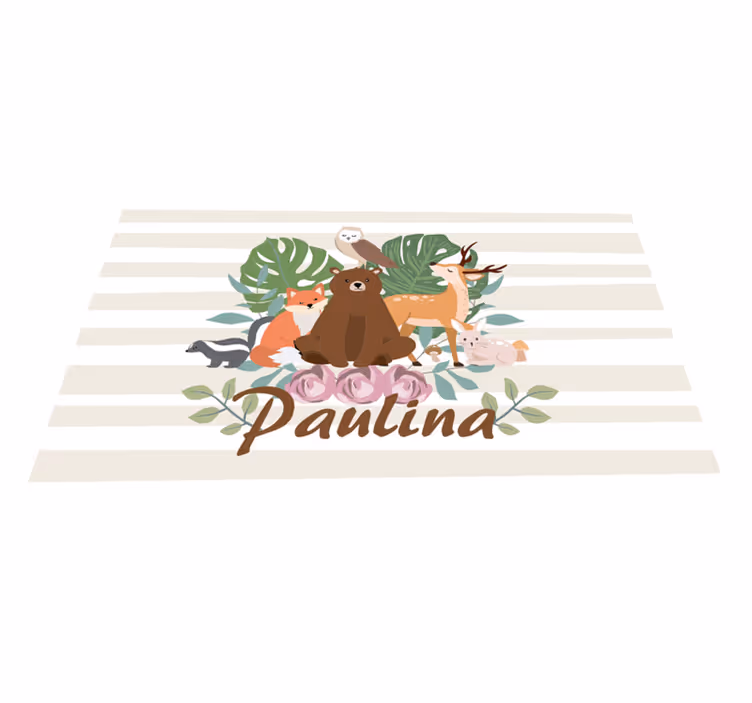 Whimsical animal gathering children placemat - TenStickers