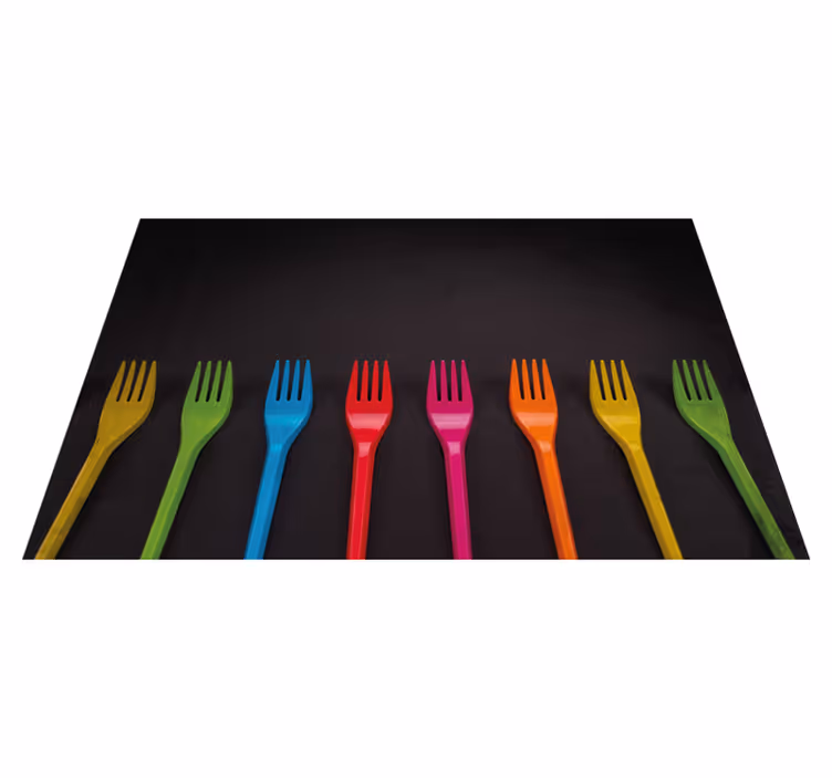 Rainbow plastic forks children placemats - TenStickers