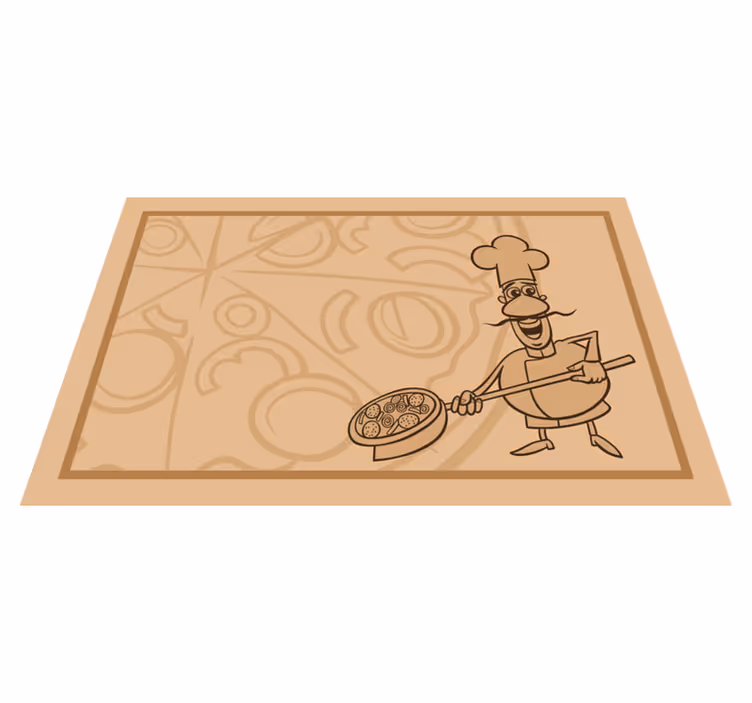 Children placemat with chef holding pizza - TenStickers