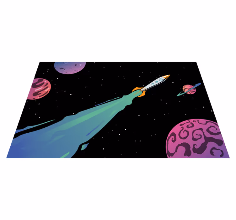 Children placemat rocket launching adventure - TenStickers