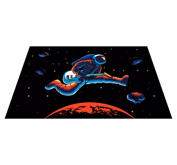 Original placemat astronaut playing guitar - TenStickers