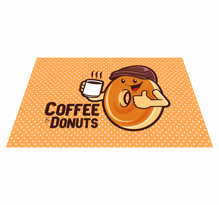 Children placemat featuring happy doughnut character - TenStickers