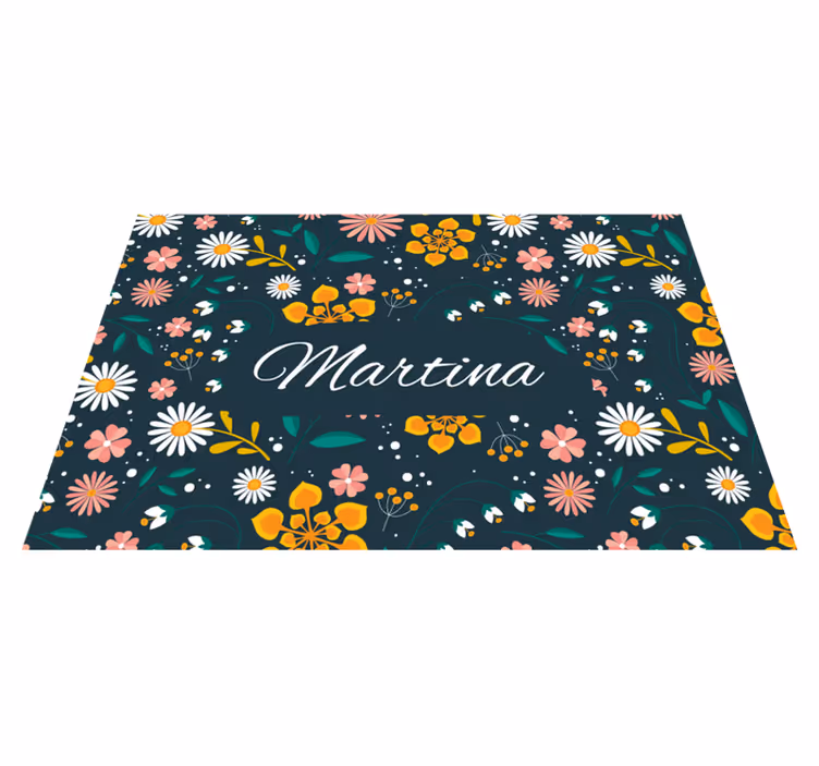 Organic colored flowers personalised placemats - TenStickers