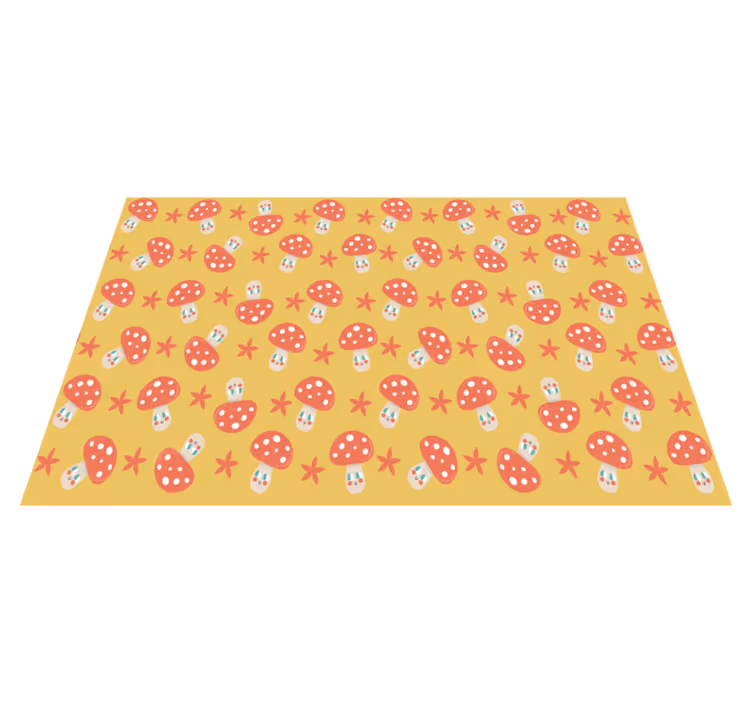 Yellow with mushroom pattern children placemats - TenStickers